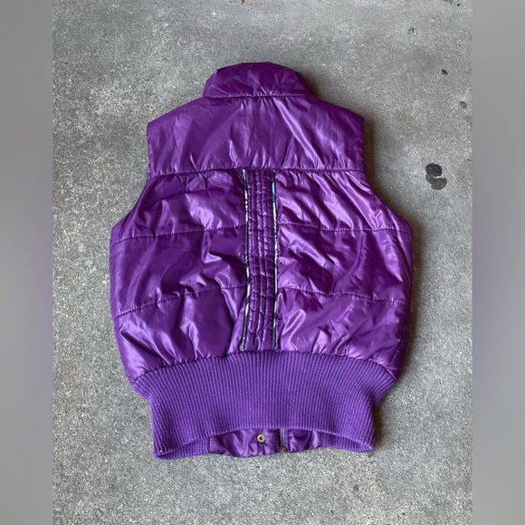 Vintage Y2k Women’s Echo Red Full Zip Puffer Vest Size Small Purple/gold - Picture 6 of 6